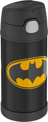 Thermos Kids Stainless Steel Vacuum Insulated Funtainer Straw bottle,  Batman, 12oz 