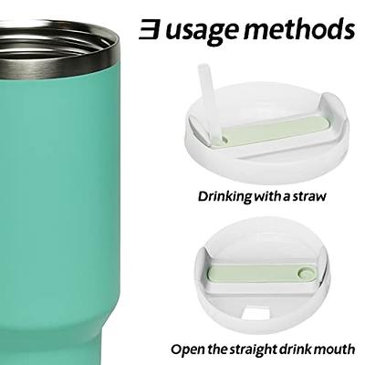 40oz Insulated Tumblers with Handle and Straw H2.0 Quencher  Tumbler Reusable Ice Coffee Cup with Lid Travel Coffee Mug for Cold and Hot  Beverages Stainless Steel BPA Free(40oz Jade): Tumblers