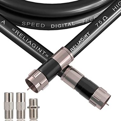 TV Antenna Extention Coaxial Cable (15 feet) with Coupler - Digital Audio  Video Coax Cable Cord for HDTV, CATV, Cable Modem, Satellite Receivers