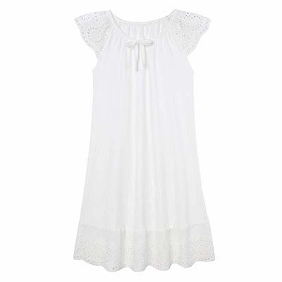 Tunic Dress with Eyelet Embroidery - White - Ladies