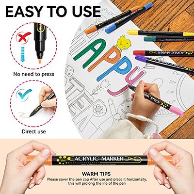 Acrylic Marker Pens, Large Capacity Paint Marker for Rock Painting,  Ceramic, Wood, Canvas, Plastic, Glass, Card Making, DIY Crafts, Art  Supplies