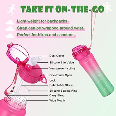 Oldley 12 oz Water Bottle for Kids BPA Free Reusable With Straw/Chug 2 Lids  Leak-Proof Gift for Toddler Boys Girls