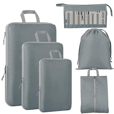 Compression Bags Storage Packing , Compressible Toiletry Bags, Wear Resistant Foldable Luggage Organizer Suitcase Travel for Clothing Gray, Size