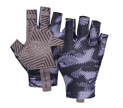 Denstyle Uv Protection Fishing Gloves,fingerless Sun Protection Gloves For Sailing, Paddling, Kayak, Hiking, Fly Fishing Gloves Camouflage Blue Siz