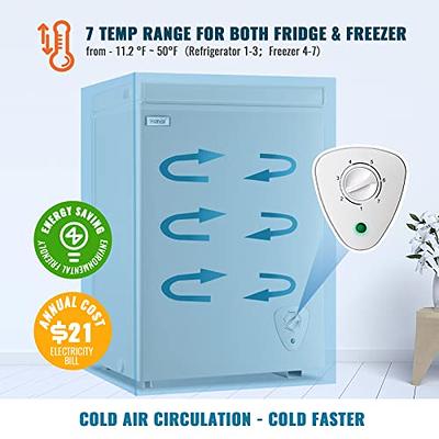 Wanai Chest Freezer 3.5 Cu.Ft Small Deep Freezer Top Door Mini Freezer with Removable Basket, Low Noise, 7 Adjustable Temperature and Energy Saving