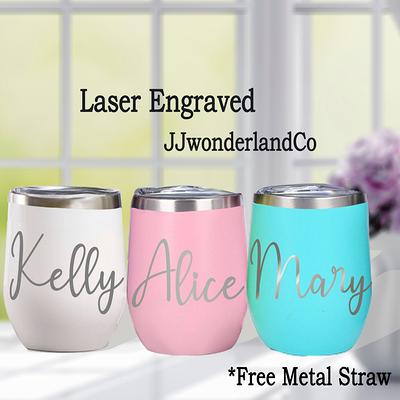 Floral Bridesmaid Personalized Insulated Wine Tumbler