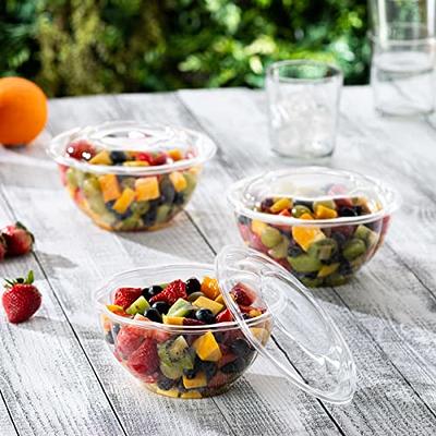 Plastic Salad Bowls (50 Count) 32 Oz. Disposable Salad Bowls with Lids -  To-Go Container With Airtight Lids