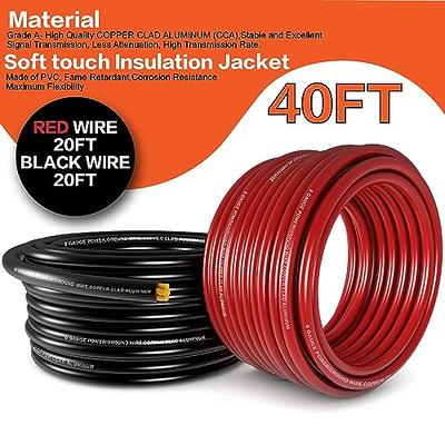 10 Gauge Wire Red & Black Power Ground 100 FT Each Primary Stranded Copper  Clad - Best Connections