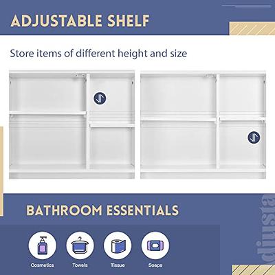 Merax Toilet Storage Shelf with Adjustable Shelves and Shutter