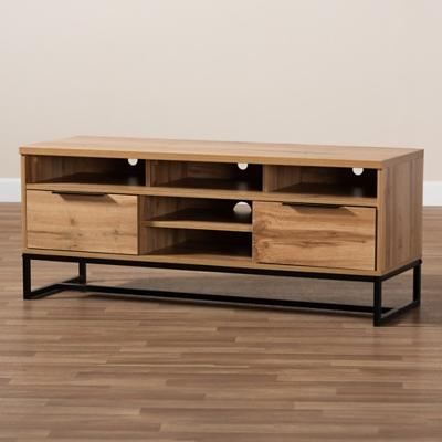 Baxton Studio Chester TV Stand Dark Brown Natural Brown Yahoo