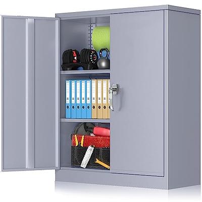 Atripark Metal Storage Cabinet with Lock, 42 Lockable Garage Tool Cabinet  with Doors and Shelves, Tall Steel Cabinet for Garage, Heavy-Duty Black  File Cabinet for Home Office, Gym, School(Dark Gray) - Yahoo