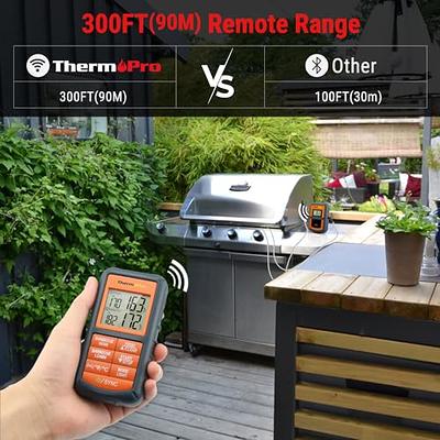 TP08 Wireless Remote Digital Cooking Meat Thermometer Dual Probe for BBQ  Smoker Grill Oven 300 ft Range