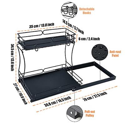 NUOYANG Pull Out Cabinet Organizer Under Sink Organizers and Storage  Kitchen Bathroom Cabinet Storage Shelf with 2 Tier Sliding Wire Drawer for  Inside Kitchen Bathroom Cabinet or Under Sink (Black) - Yahoo Shopping