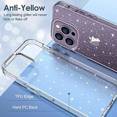 Hython Case for iPhone 14 Plus Case Glitter, Cute Sparkly Clear Glitter  Shiny Bling Sparkle Cover, Anti-Scratch Soft TPU Thin Slim Fit Shockproof