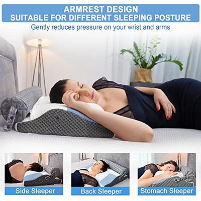 Misiki Memory Foam Cervical Pillow for Neck Pain Relief and Support -  Ergonomic Contour Butterfly Shape with Armrests - Washable Removable Cover  