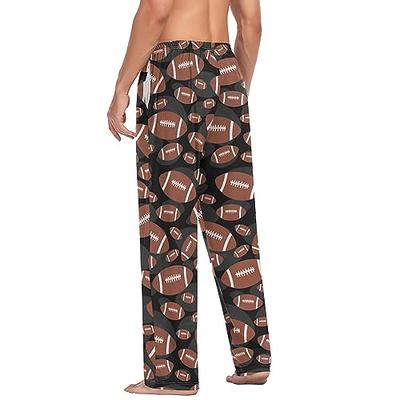 J JOYSAY Brown Black Football Tile Pajama Pants Mens Lounge Pants