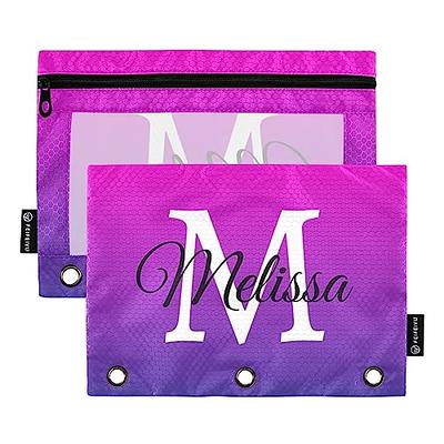 Back to School Personalized Girls Pencil Case Confetti Pencil Pouch Fits in  a 3 Ring Binder Pouch, Personalized Pencil Case 