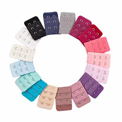 22 Pieces Women Ladies Bra Strap Assorted Colors 3-Hook 3 Rows Spacing Bra  Extender Extension Hooks Strap (Random Colors), Red, 3 hooks 3 rows