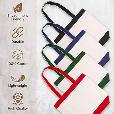 yeload 6 Pieces Canvas Tote Bags with Handles Shoulder Strap - Black and  White Blank Sublimation Tote