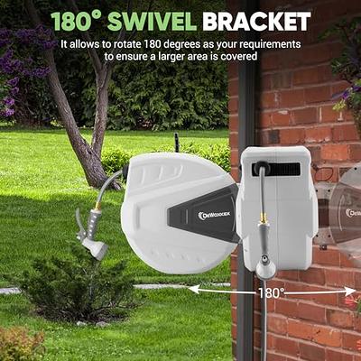 Retractable Garden Hose Reel with 100FT Water Hose, Wall Mount