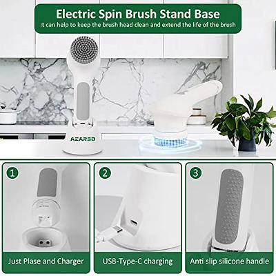 Electric Spin Scrubber with Charging Base-3Speeds, AzaRsd Shower