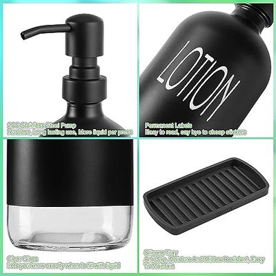 Gaussra Kitchen Soap Dispenser Set with Silicone Tray - Brushed