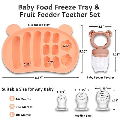 JEXFUN Silicone Baby Fruit Food Feeder Pacifier & Breastmilk Popsicle  Freezer Molds, Baby Food Freezer Tray Storage Containers Breast Milk Ice  Cubes