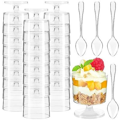 Qeirudu 50 Pack 3 oz Square Mini Dessert Cups with Lids and Spoons, Plastic  Parfait Cups Dessert Shooter Cups for Individual Appetizers Mousse Trifle  Pudding - Yahoo Shopping