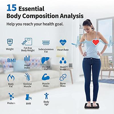 Scales for Body Weight and Fat, Lepulse 8 Electrode Smart Body Fat Scale, Large Display BMI Digital Weight Scale, Full Body Composition Analyzer