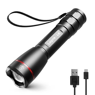 Lepro LED Rechargeable Flashlight, LP3000 High Lumens, Zoomable, Bright  Flashlight, Waterproof, 5 Lighting Modes,Small Handheld Flashlight for  Camping, Emergencies, USB Cable Included - Yahoo Shopping