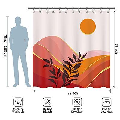 Mid Century Shower Curtain Set Boho Shower Curtain Set With Rugs,abstract  Bathroom Decor Accessories Waterproof Shower Curtain For Bathroom With Mat