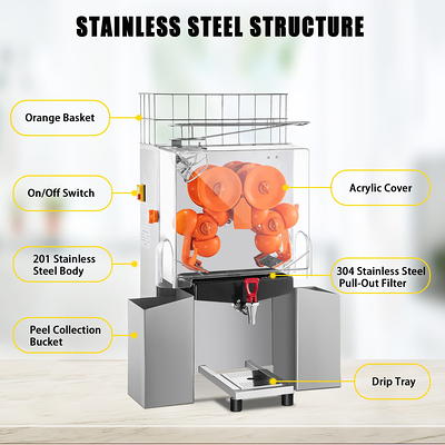 Stainless Steel Fruit Vegetable Juice Extractor Juicer Squeezer Commercial  New