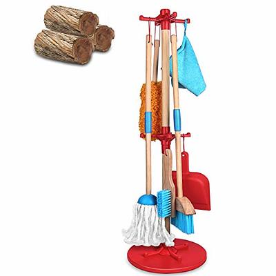 Gemileo Kids Cleaning Set 12PCS Wooden Detachable Pretend Play Kitchen Set  Housekeeping Toddler Toy Cleaning Play Set Broom Mop Duster Dustpan Brush