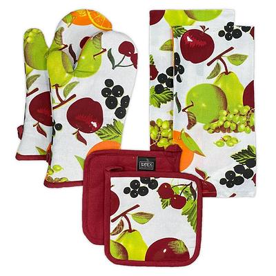 GROBRO7 6Pcs Funny Oven Mitts Pot Holders Set The Kitchen is The