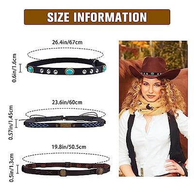 SUPERFINDINGS 3Pcs 3 Style Cowboy Hat Bands with Alloy Clasp