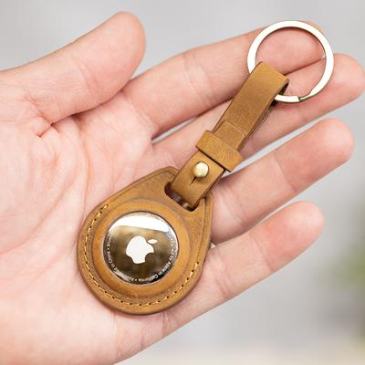 Personalized Leather AirTag Keychain, AirTag Holder, AirTag Case Keychain  as a gift