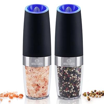 Rongyuxuan Gravity Electric Salt and Pepper Grinder Set, Automatic Pepper  and Salt Mill Grinder Battery-Operated with Adjustable