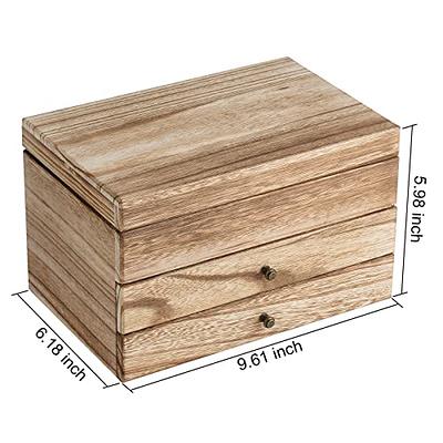 Small Jewelry Box with Drawers, Wood Jewelry Storage, Wooden