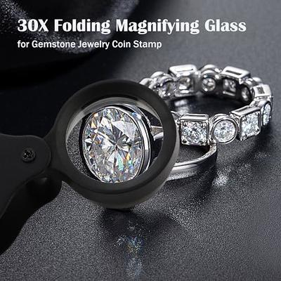 2pcs Craft Magnifying Glass Pocket Gem 30x Jewelry Loupe Jeweler