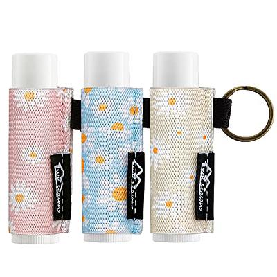 10 Pieces Chapstick Keychain Holder Lip Balm Holder Keychain Clip on Sleeve  Colorful Chapstick Pocket Keychain