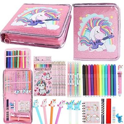 Unicorns Gifts for Girls 5 6 7 8 9 Year Old, Coloring Markers Set with  Unicorn Pencil Case, Unicorn Art Supplies for Art Coloring, Craft Drawing  Toy