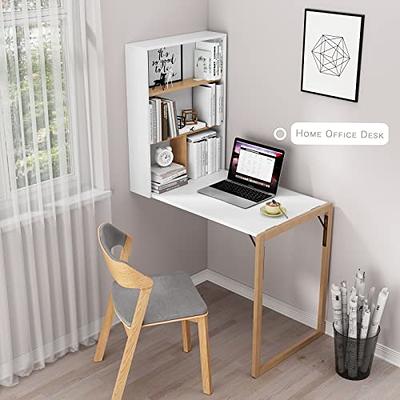 Computer Desk For Small Spaces - Space Saving Desk, Small Computer Desks, Bookcase Set, Wall Mounted Floating Desk