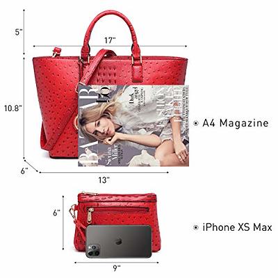 Genuine Red and purple Body Ostrich Handbags for Women ostrich Leather  Purses Top Handle Shoulder Bag Top Handle Satchel Crossbody Bags, ostrich