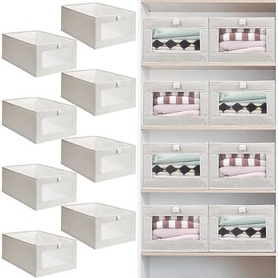 DIMJ Cube Storage Bins, 3 Pcs 11 Foldable Fabric Storage Bin Organizer  with Clear Window for Bedroom Kids Room Wardrobe Closet Shelves, Home  Storage Cubes Organizer with Handles, Dark Gray 