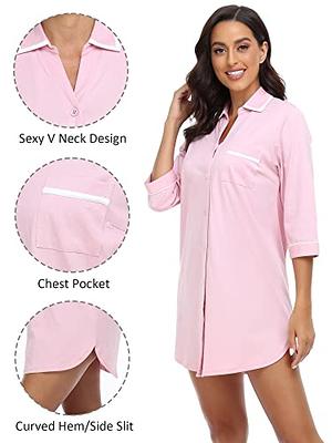 Button-Down Sleep Shirt - Pink