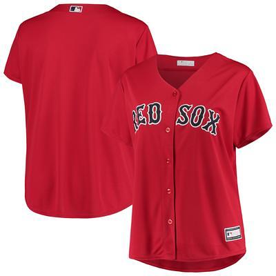 Boston Red Sox Soft as a Grape Women's Plus Size V-Neck Jersey T