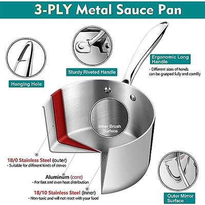 Asd Tri-Ply Stainless Steel Small Saucepan with Lid, Induction