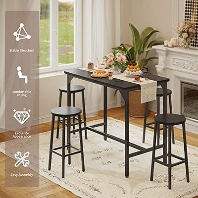 AWQM Faux Black Marble Dining Table with 4 Upholstered Chairs, 5-Piece  Dining Room Table Set for Small Space, Breakfast Table Bar Table and Chairs  Set