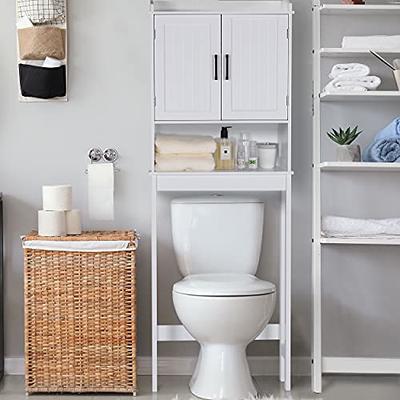 Over The Toilet Storage Cabinet Space-Saving Bathroom Organizer Rack w/  Shelf