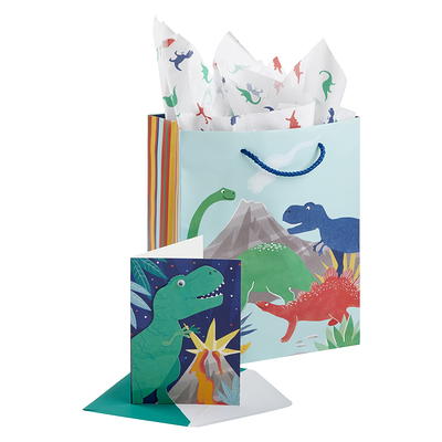 Way to Celebrate, Dinosaur Gift Bag Ensemble, Bag, Tissue, Card,  All-Occasion, Paper, Multi-Color - Yahoo Shopping